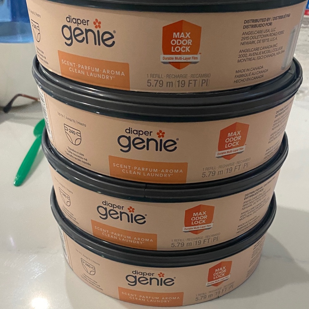 Clean Laundry Scent Refill diaper Genie x4 refill up to 240 diapers each refill